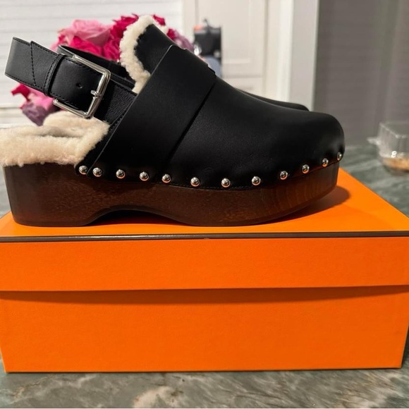 Hermes shearling clog size 39 - Picture 1 of 4